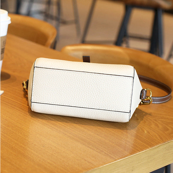 本革バイカラーショルダーバッグ